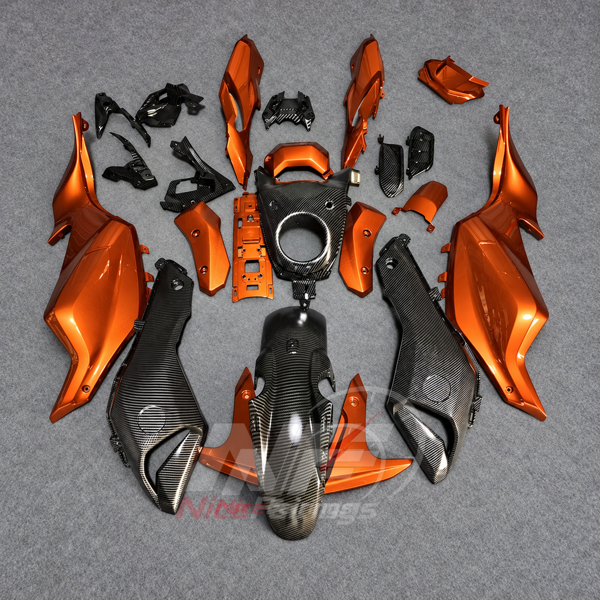 2014-2017 Yamaha MT-07 FZ-07 ABS fairing kit - Orange Gray ABS Panels - NO.2 option