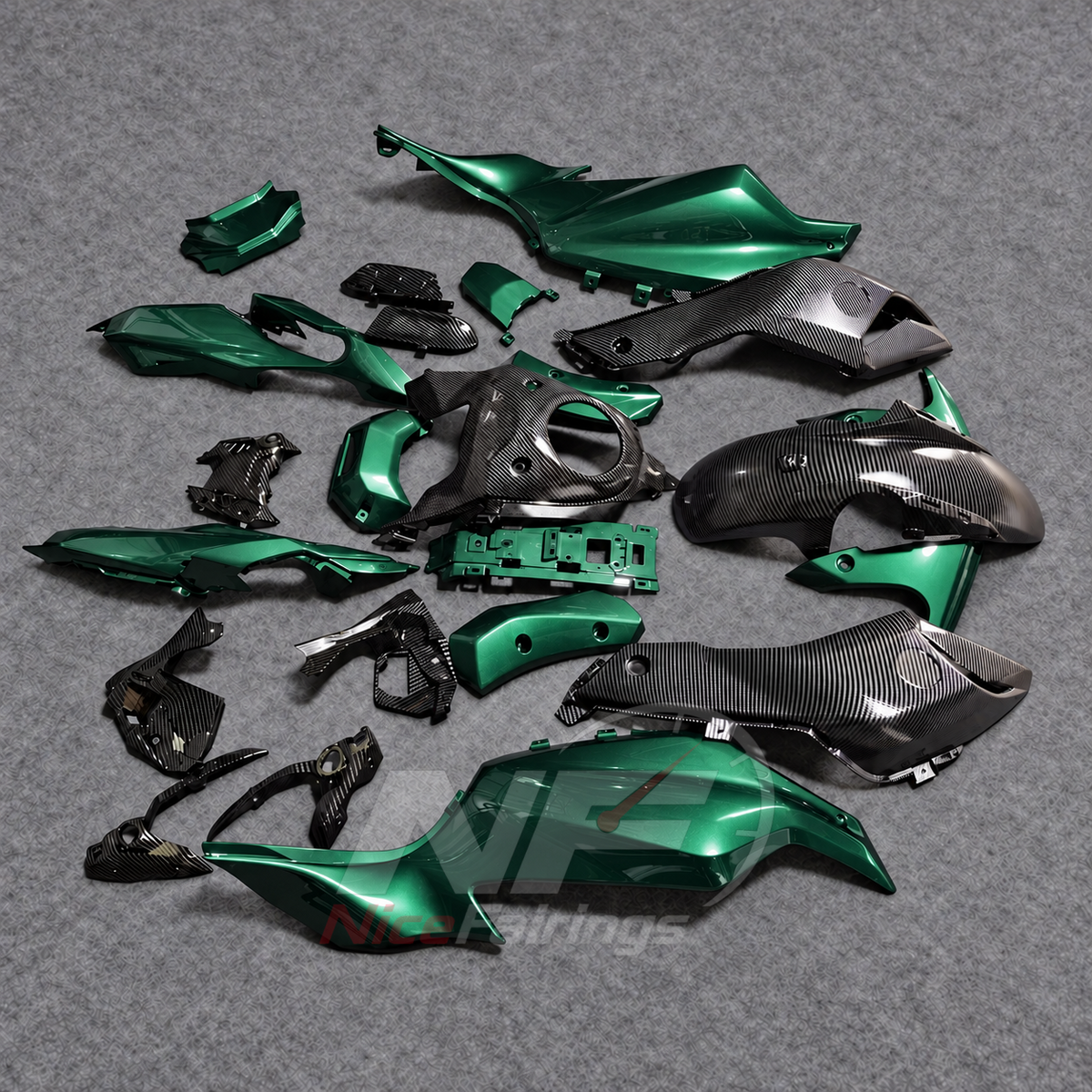 2014-2017 Yamaha MT-07 FZ-07 ABS fairing kit - Green Gray ABS Fairings - view 3