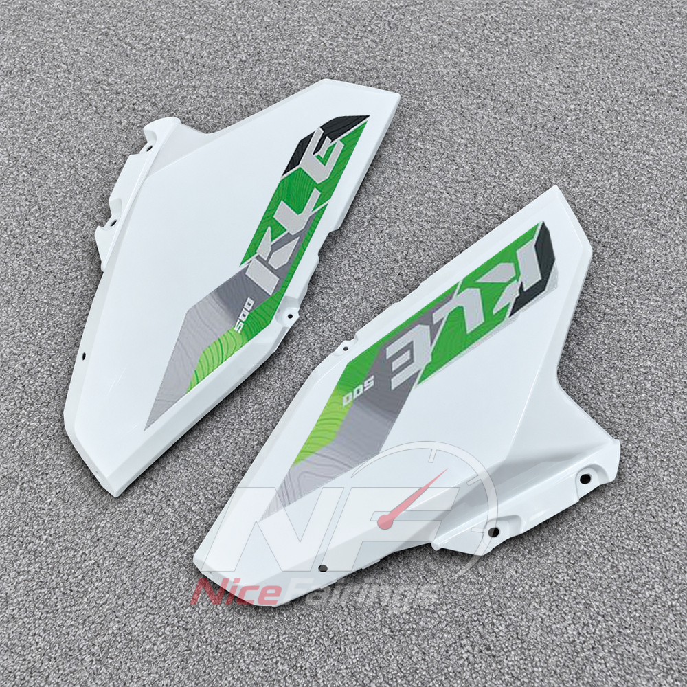 Motorcycle Fairing Kit Fits 2026-2027 KAWASAKI KLE500 - Aftermarket ABS Panels - White Green | NiceFairings - front angle image