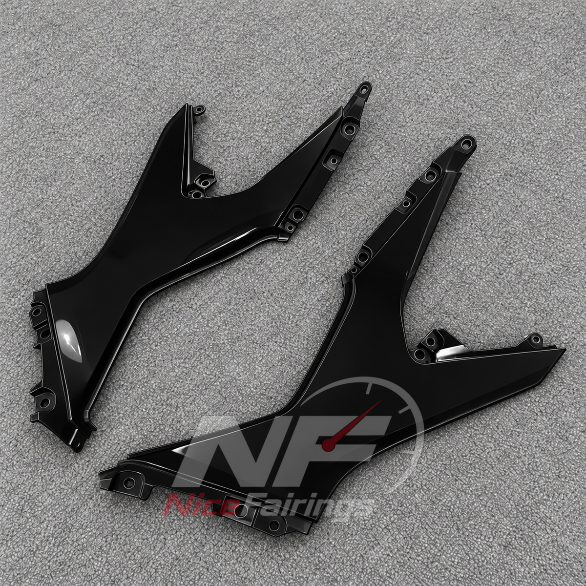 Aftermarket Fairing Kit Fits 2026-2027 KAWASAKI KLE500 - Motorcycle ABS Bodywork - Black | NiceFairings - side angle image