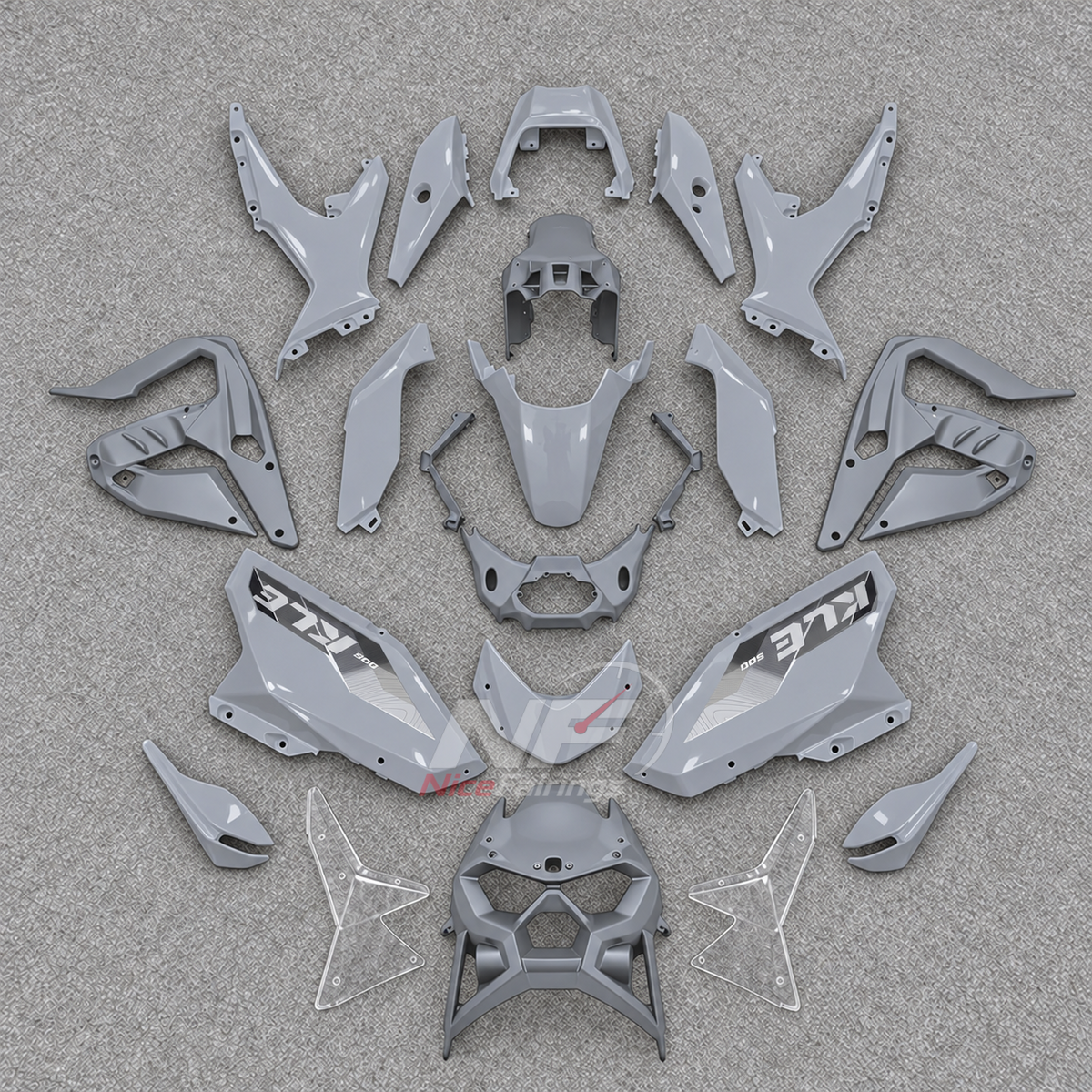 Fairings Kit Fits 2026-2027 KAWASAKI KLE500 - Replacement ABS Plastic - Cement Gray | NiceFairings - main product image