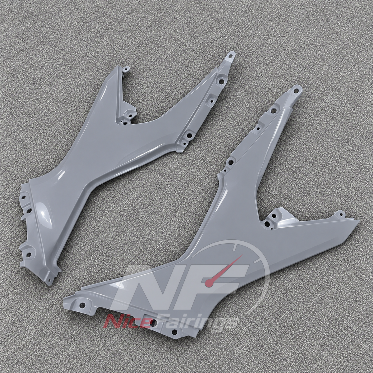 Fairings Kit Fits 2026-2027 KAWASAKI KLE500 - Replacement ABS Plastic - Cement Gray | NiceFairings - front angle image
