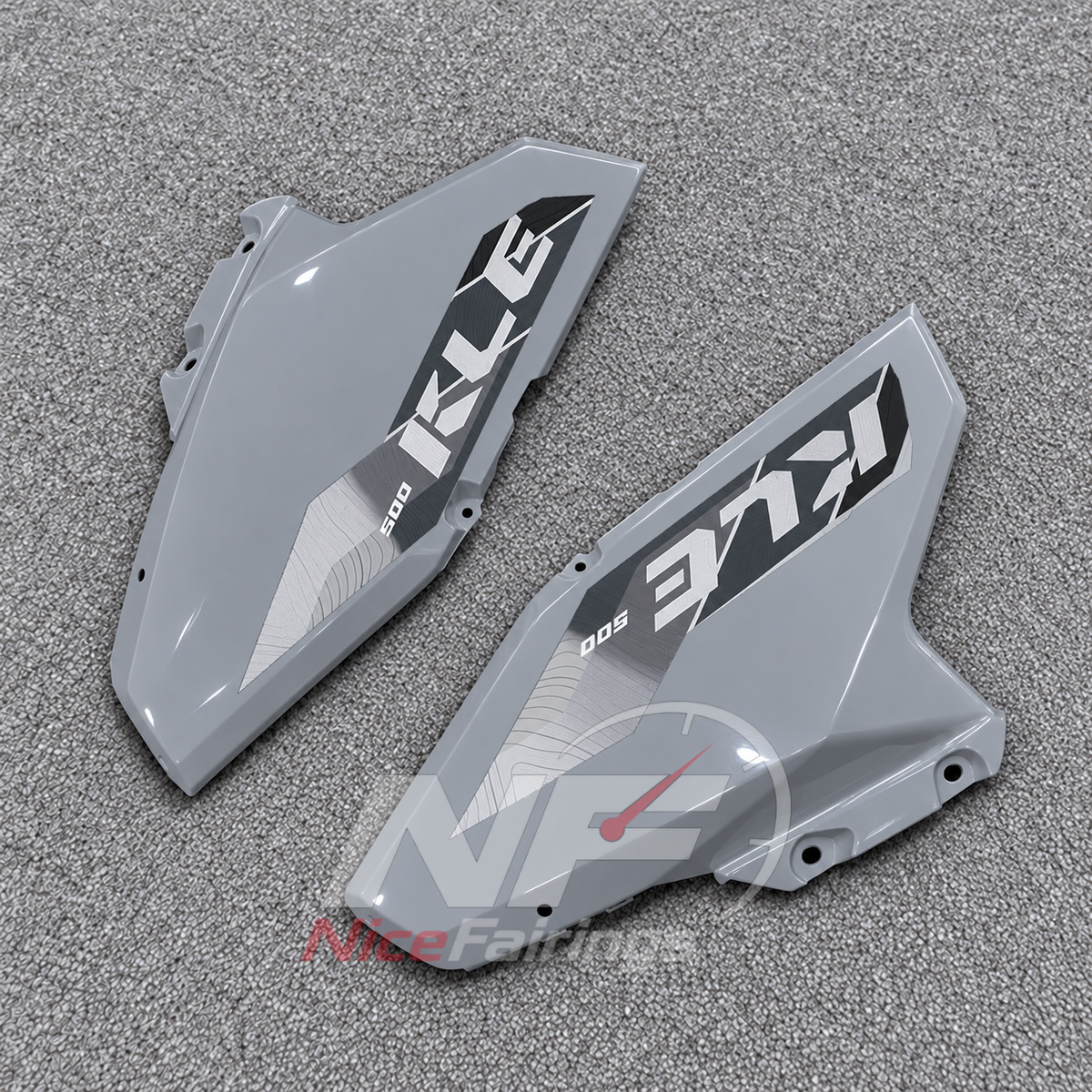 Fairings Kit Fits 2026-2027 KAWASAKI KLE500 - Replacement ABS Plastic - Cement Gray | NiceFairings - additional angle image