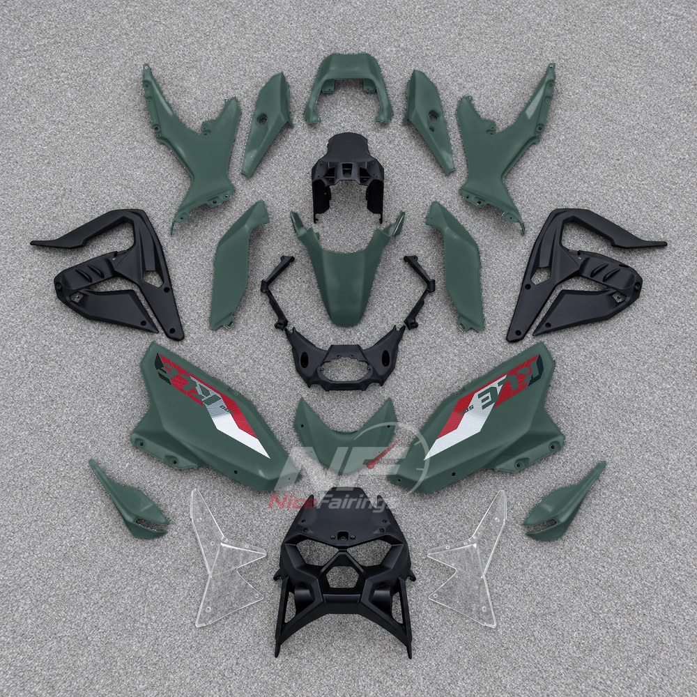 Injection-Molded Fairing Kit Fits 2026-2027 KAWASAKI KLE500 - ABS Plastic Bodywork - Emerald Green | NiceFairings - paint design NO.6 option image