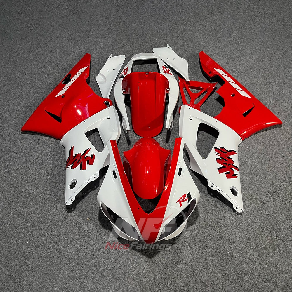 ABS Plastic Cowling Kit Fits YAMAHA YZF-R1 RN01 1998-1999 - Red White Graphic | NiceFairings - main product image
