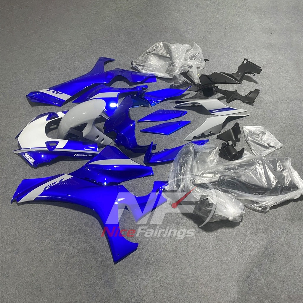 For Yamaha YZFR1 RN65 2020-2025 Blue Silver Fairings Kit | NiceFairings - front angle image