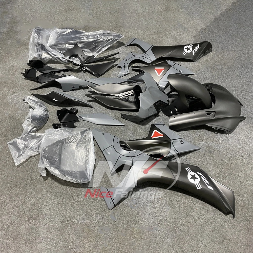 For Yamaha YZFR1 RN65 2020-2025 Grey Black Fairings Kit | NiceFairings - side angle image