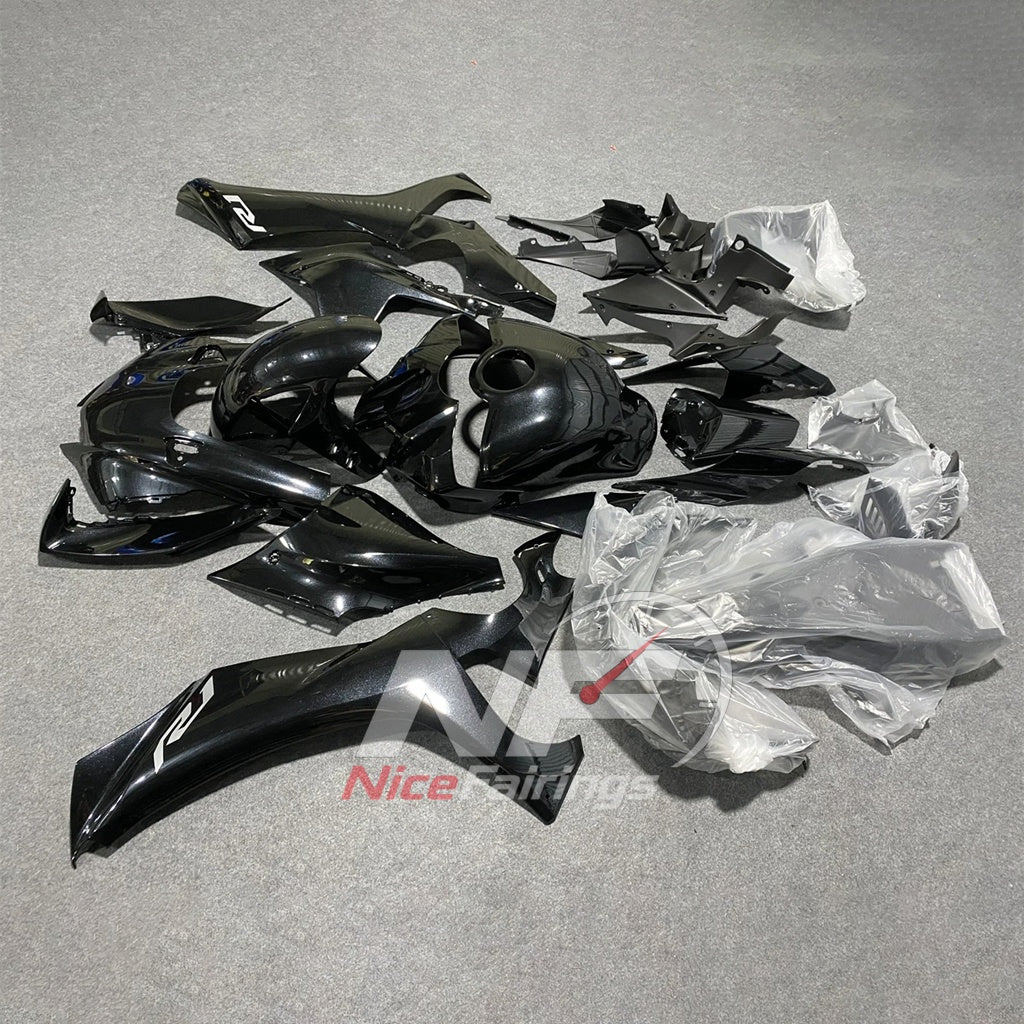 For Yamaha YZFR1 RN65 2020-2025 Black Silver Fairings Kit | NiceFairings - front angle image