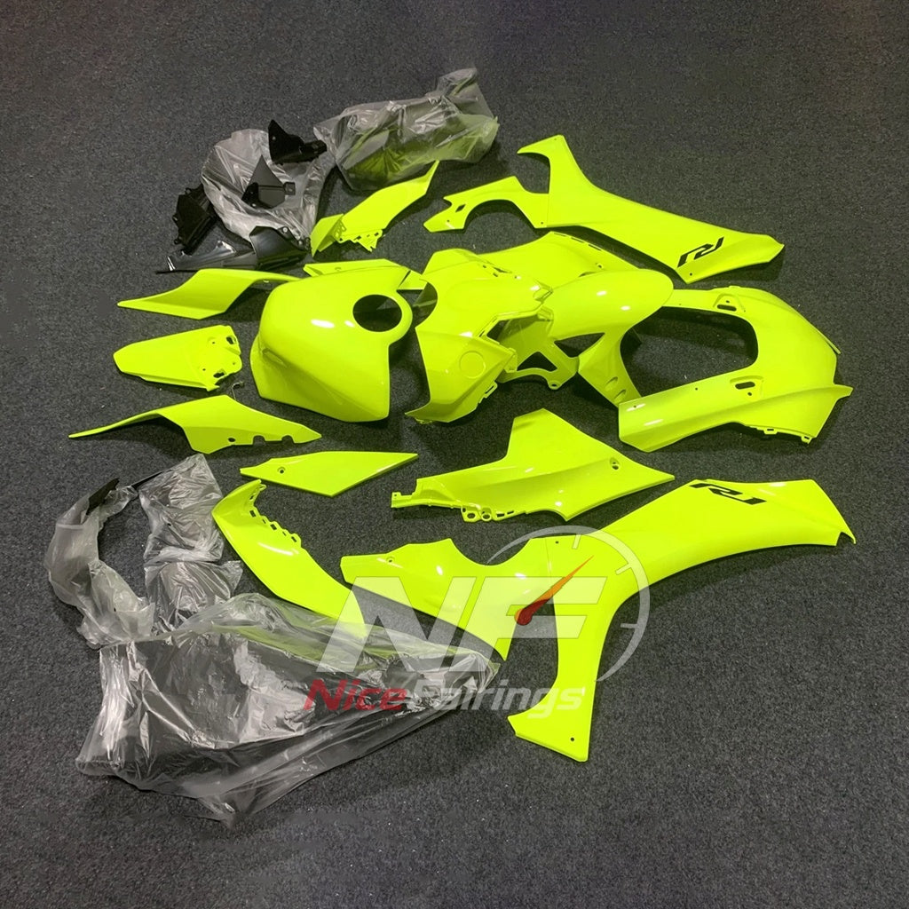 For Yamaha YZFR1 RN65 2020-2025 Neon Yellow Fairings Kit | NiceFairings - front angle image