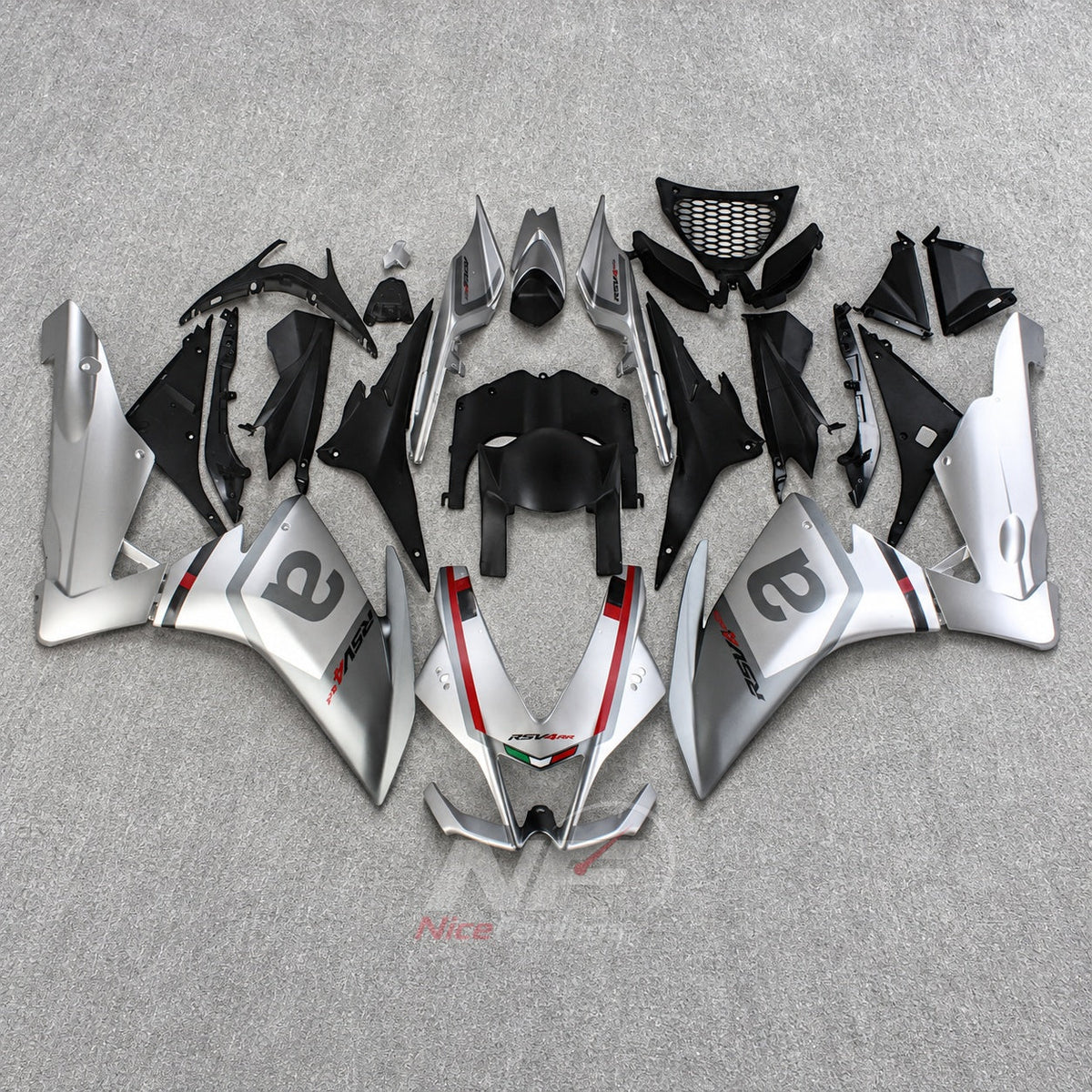 Replacement Fairings Fit 2009-2014 APRILIA RSV4 1000 - ABS Plastic Bodywork - Black Yellow | NiceFairings - paint design NO.4 option image
