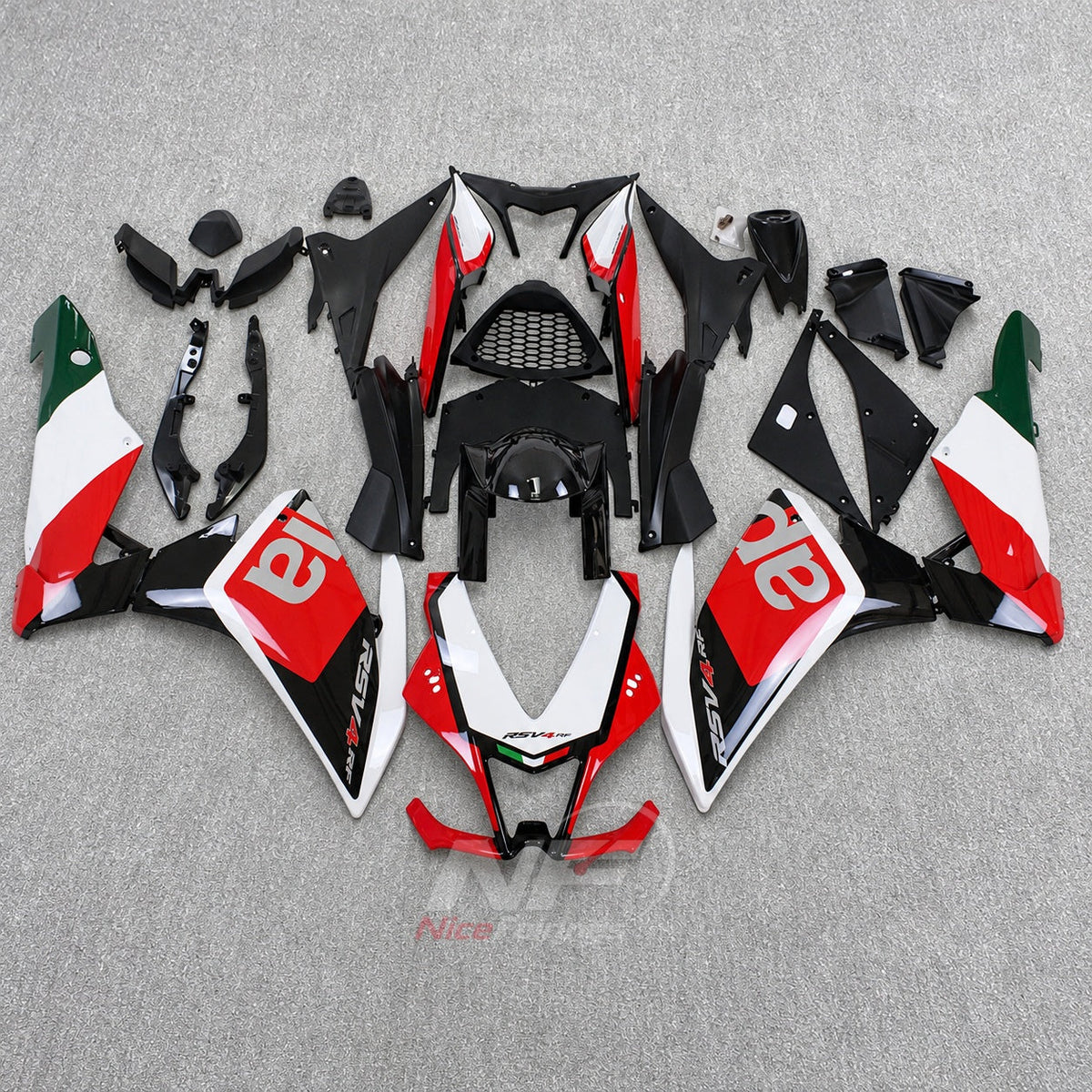 Custom Fairings Fit 2009-2014 APRILIA RSV4 1000 - ABS Plastic Bodywork - White Red Yellow | NiceFairings - paint design NO.4 option image