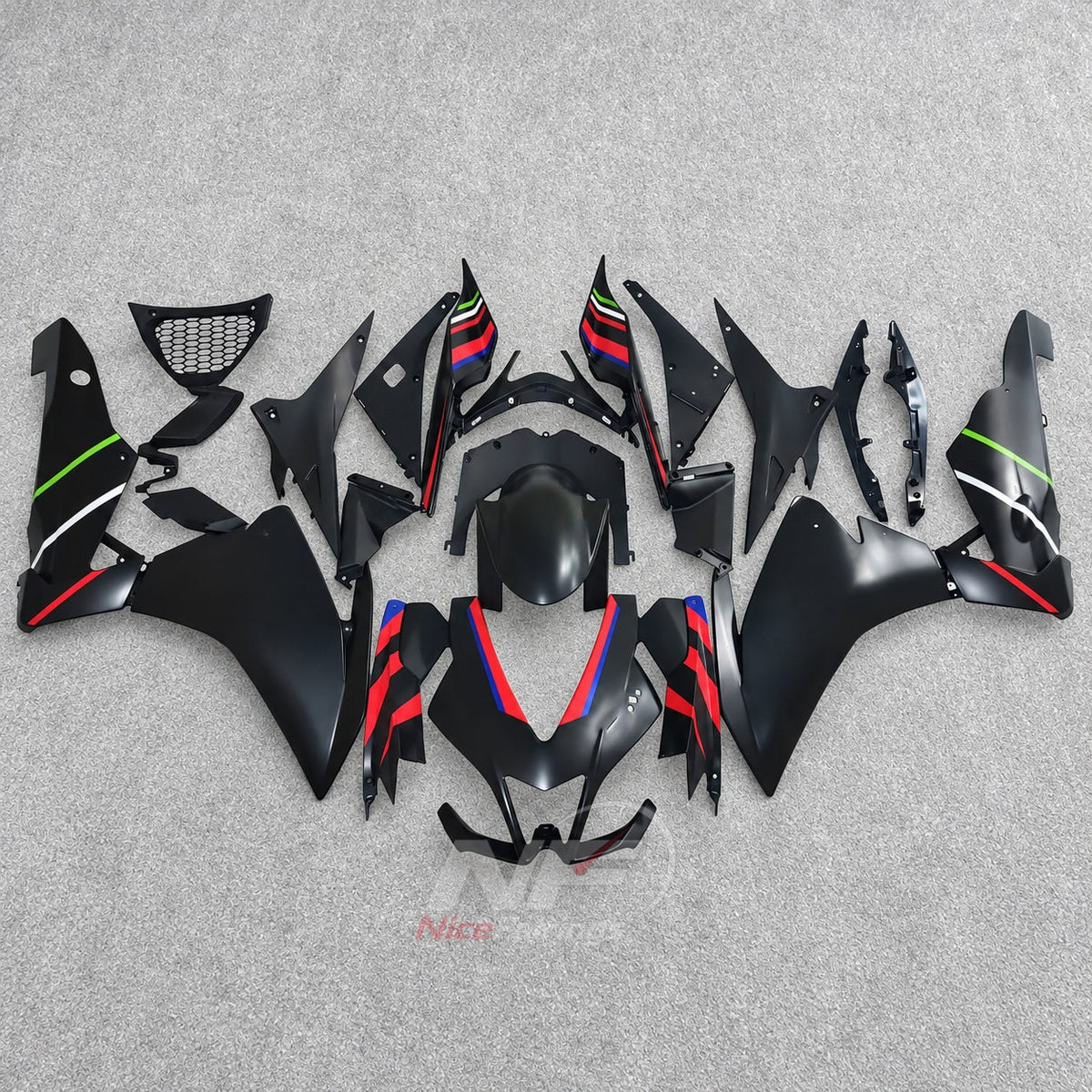 Fairing Kit Fits 2009-2014 APRILIA RSV4 1000 - ABS Plastic Bodywork - Red Green Black | NiceFairings - paint design NO.4 option image