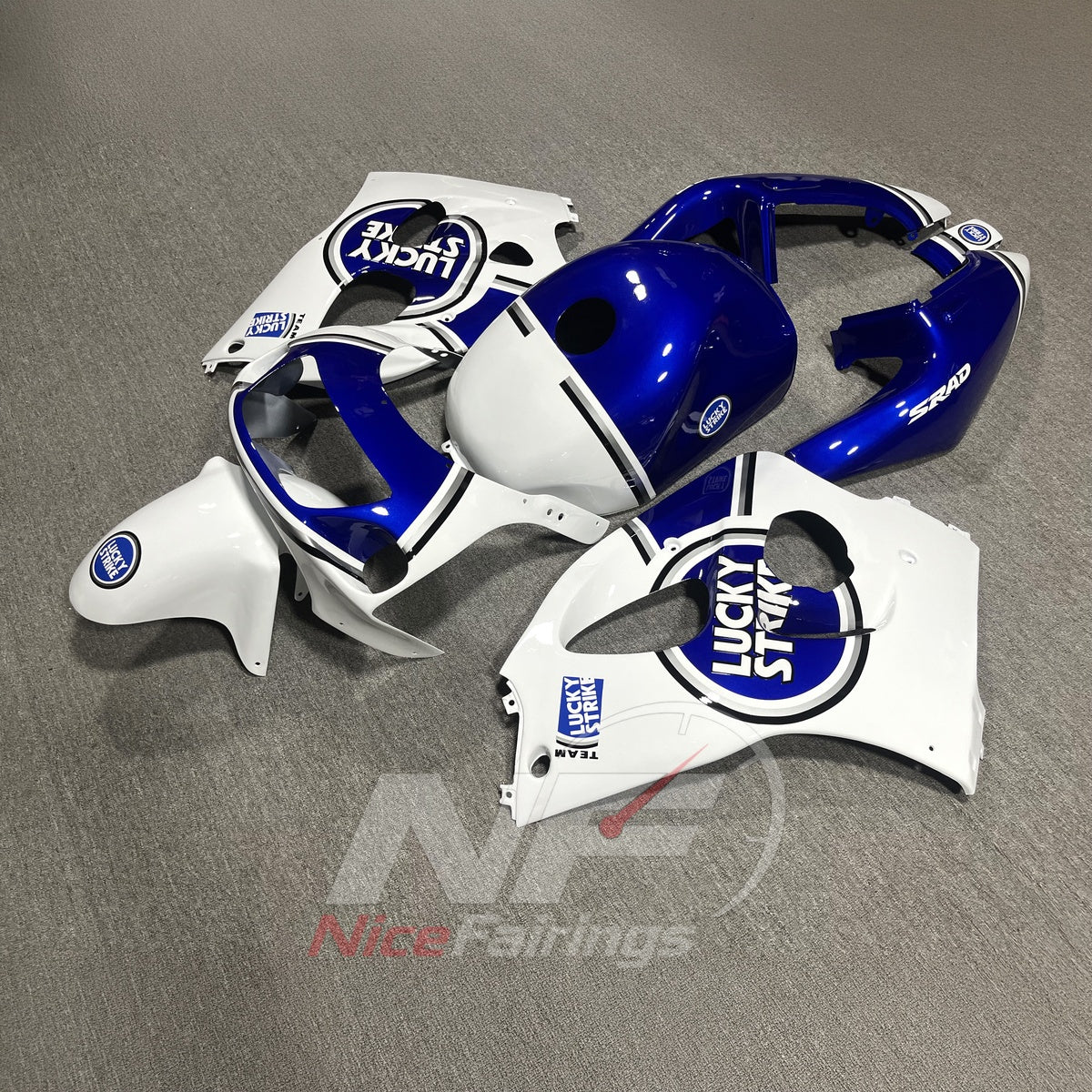 Fairing Kit Fits 1996-2000 SUZUKI GSXR600 - Roundel Graphic ABS Plastic | NiceFairings - side angle image