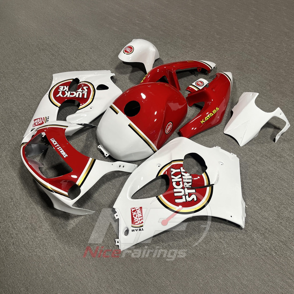Fairing Kit Fits 1996-2000 SUZUKI GSXR600 - Roundel-and-Lettering Injection-Molded ABS | NiceFairings - front angle image