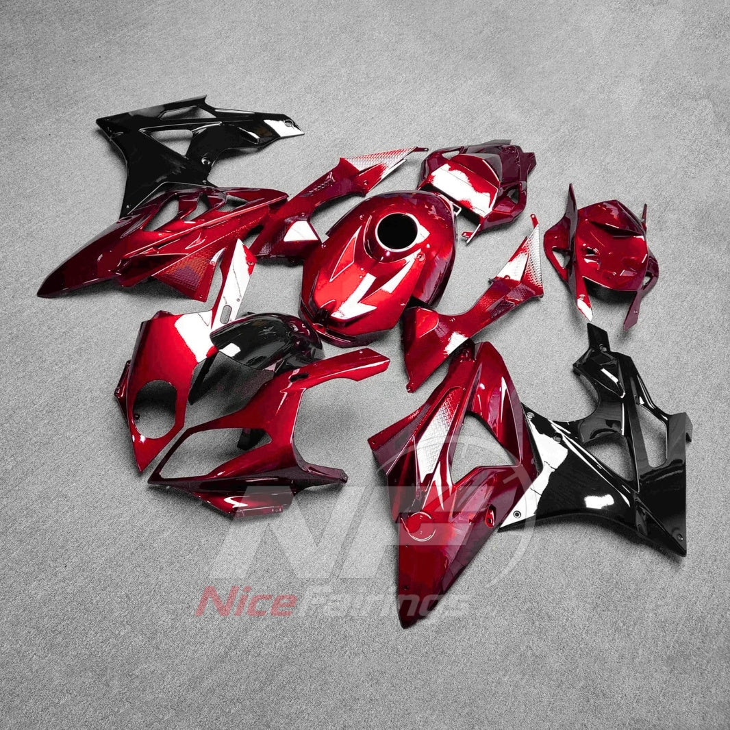 Sportbike Fairing Kit Fits 2009-2014 BMW S1000RR - ABS Fairing Panels - Red White Black with Tank Cover | NiceFairings - front angle image