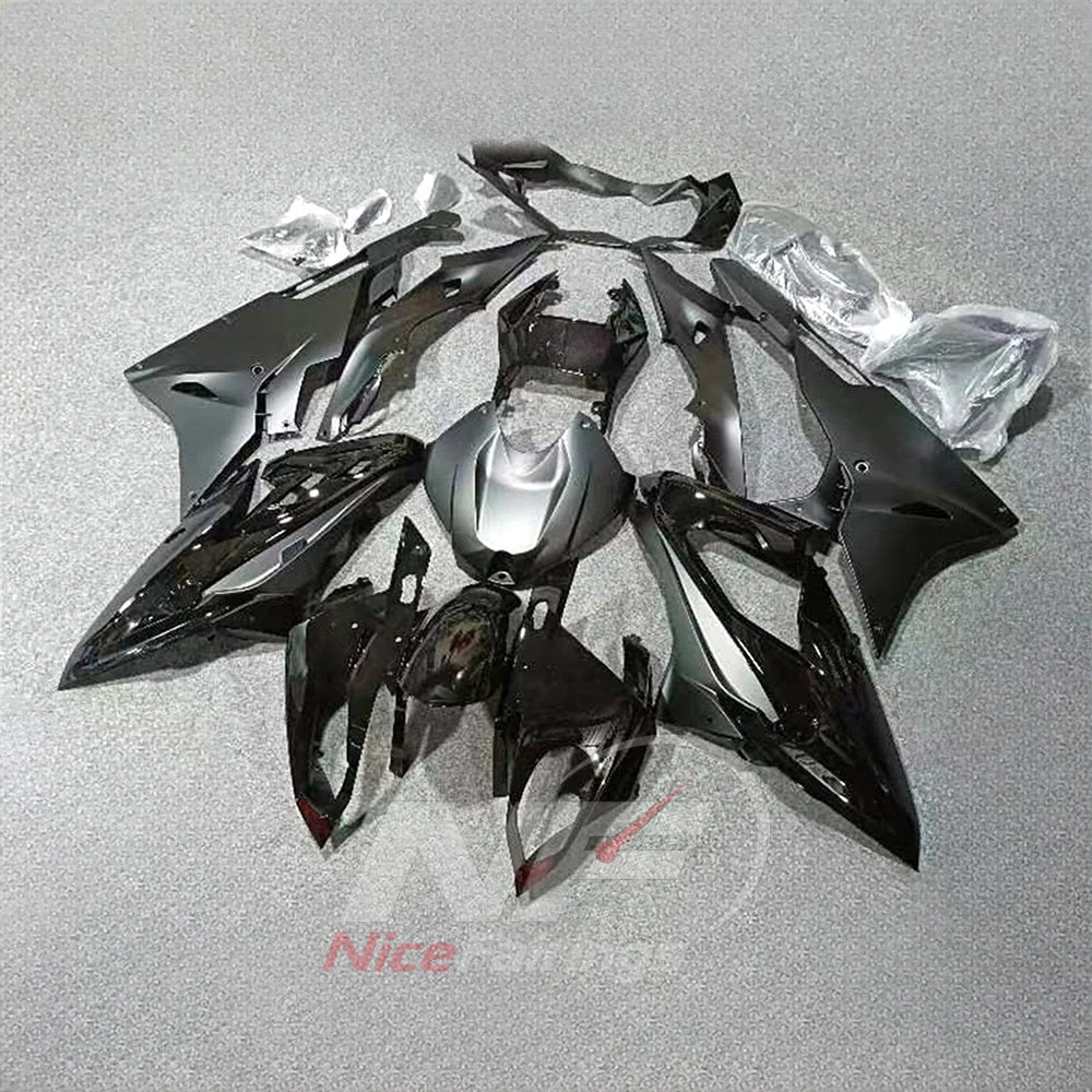 Replacement Fairings Fit 2015-2016 BMW S1000RR - Silver Black - Injection-Molded ABS Plastic | NiceFairings - front angle image