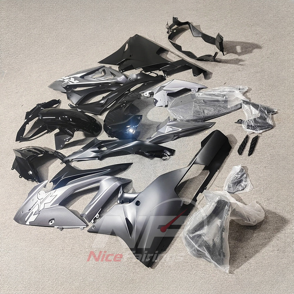 ABS Plastic Fairing Kit Fits 2015-2016 BMW S1000RR - Silver Black Sport Graphic - Injection-Molded Bodywork | NiceFairings - side angle image