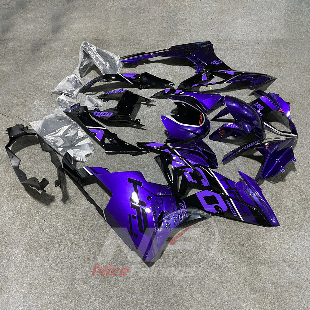 Motorcycle Fairing Kit Fits 2015-2016 BMW S1000RR - Purple Black - Injection-Molded ABS Plastic | NiceFairings - front angle image