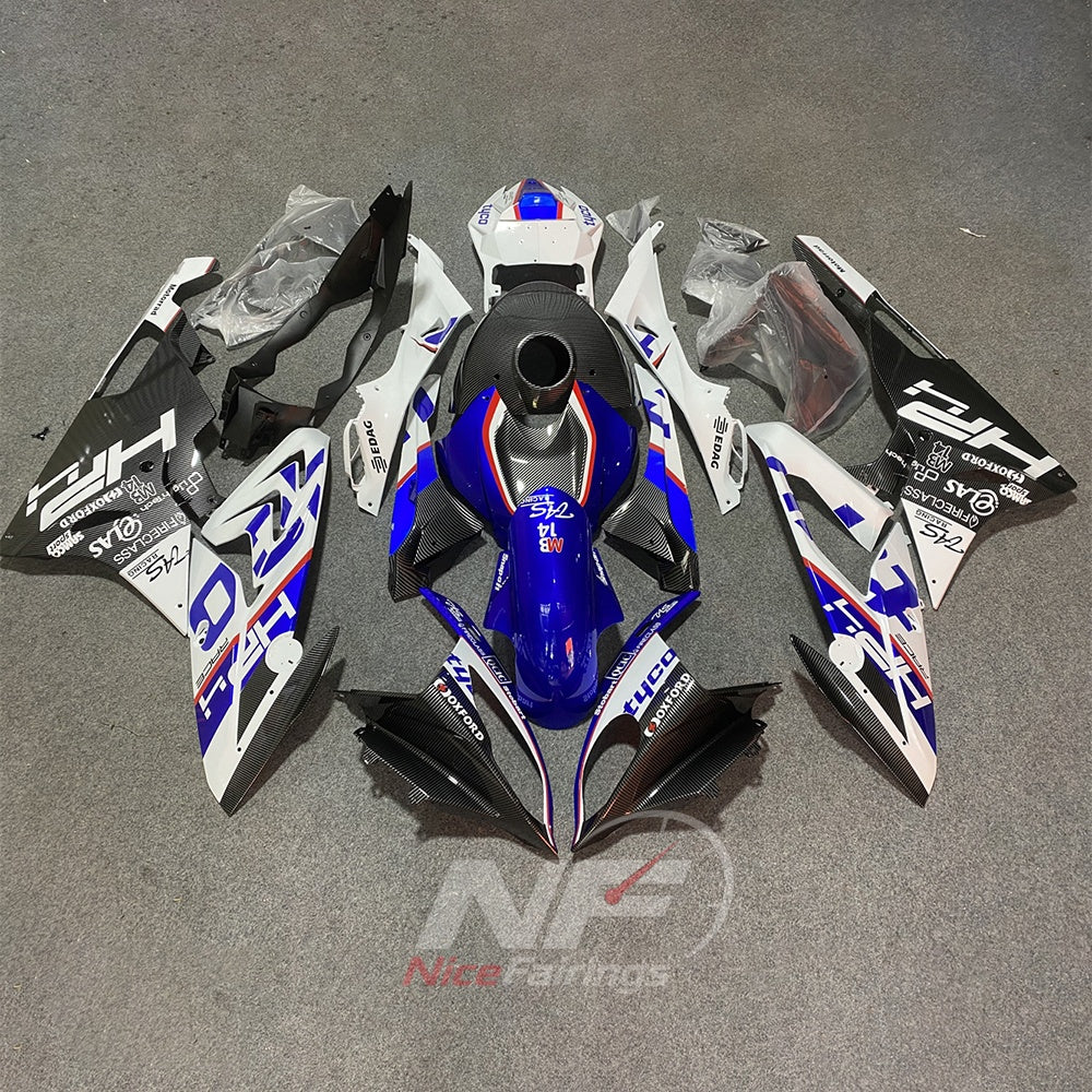 ABS Plastic Fairing Kit Fits 2015-2016 BMW S1000RR - Dark Blue Purple Carbon Fiber Look - Injection-Molded Bodywork | NiceFairings - paint design NO.4 option image