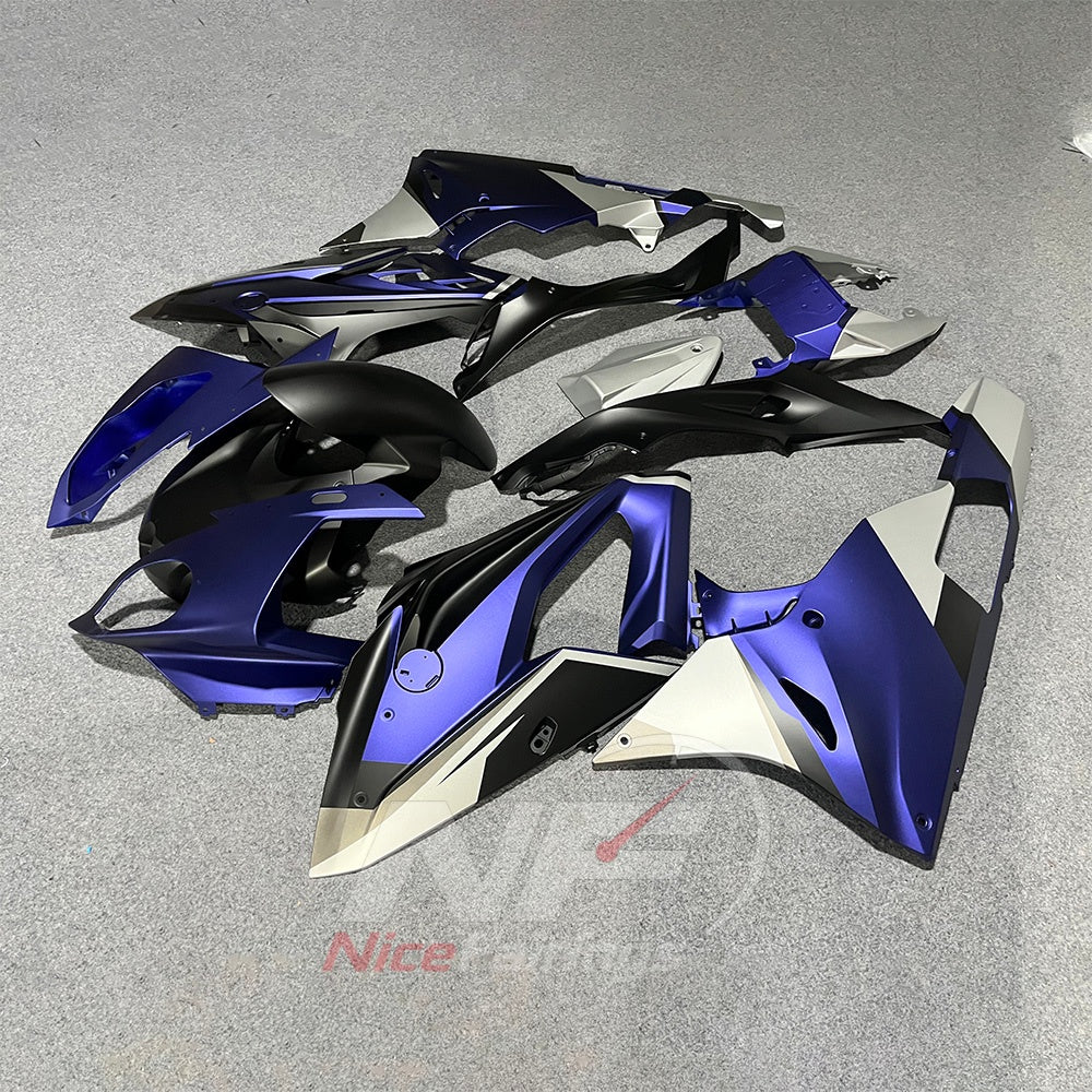 Fairing Kit Fits 2015-2016 BMW S1000RR - Violet White Black - Injection-Molded ABS Plastic | NiceFairings - side angle image
