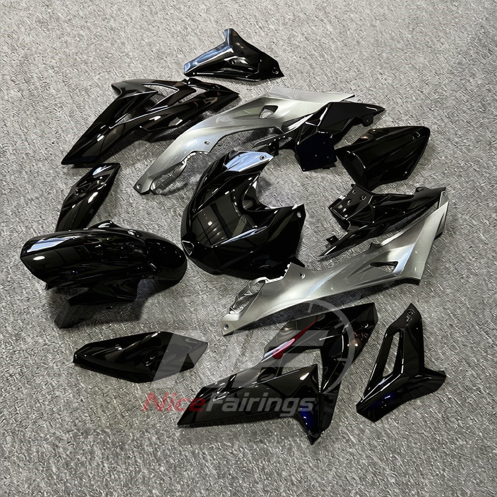 Replacement Fairings Fit 2014-2016 BMW S1000R - Custom-Painted ABS Bodywork - Black Silver | NiceFairings - side angle image