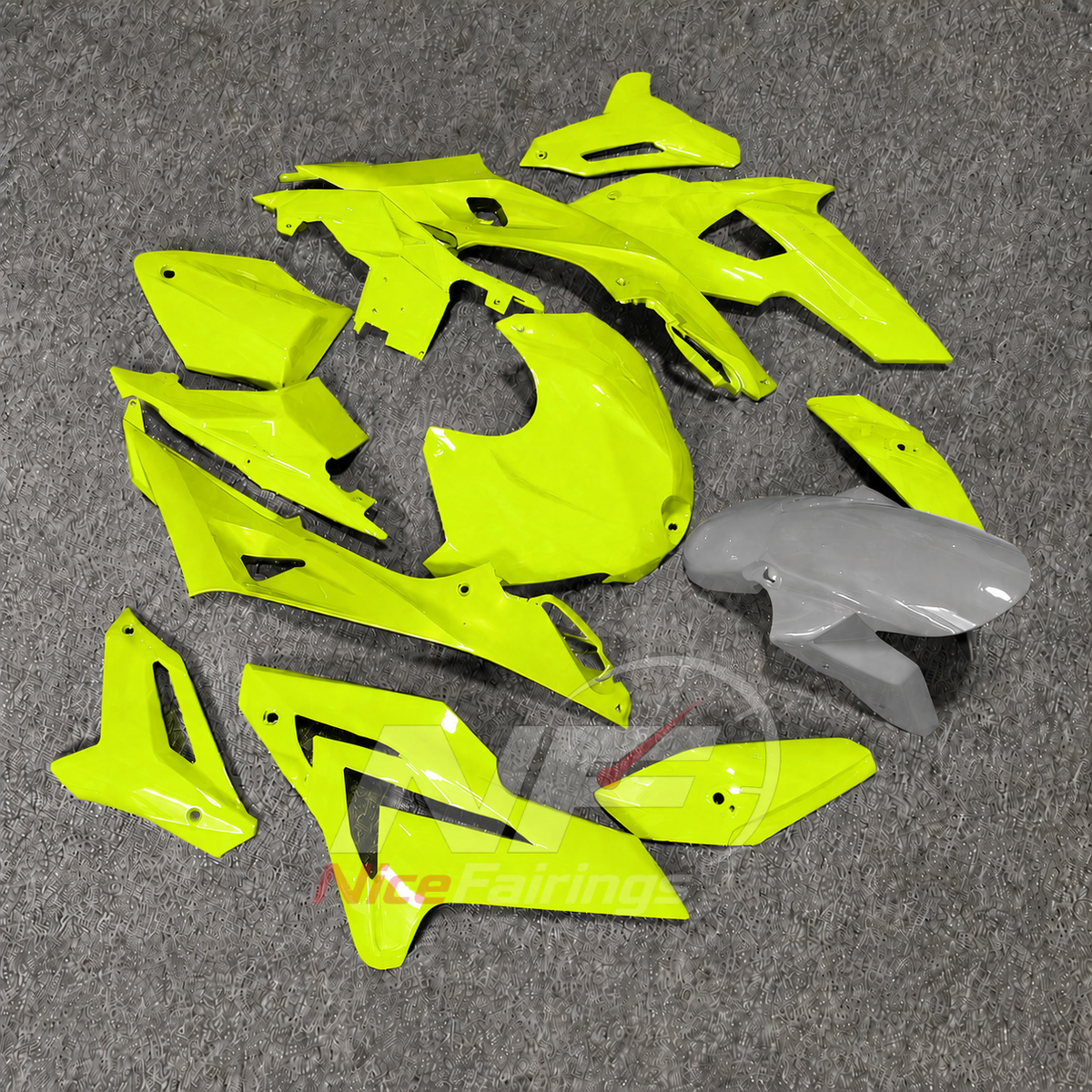 Fairing Kit Fits 2014-2016 BMW S1000R - Sportbike ABS Bodywork - Neon Yellow | NiceFairings - side angle image