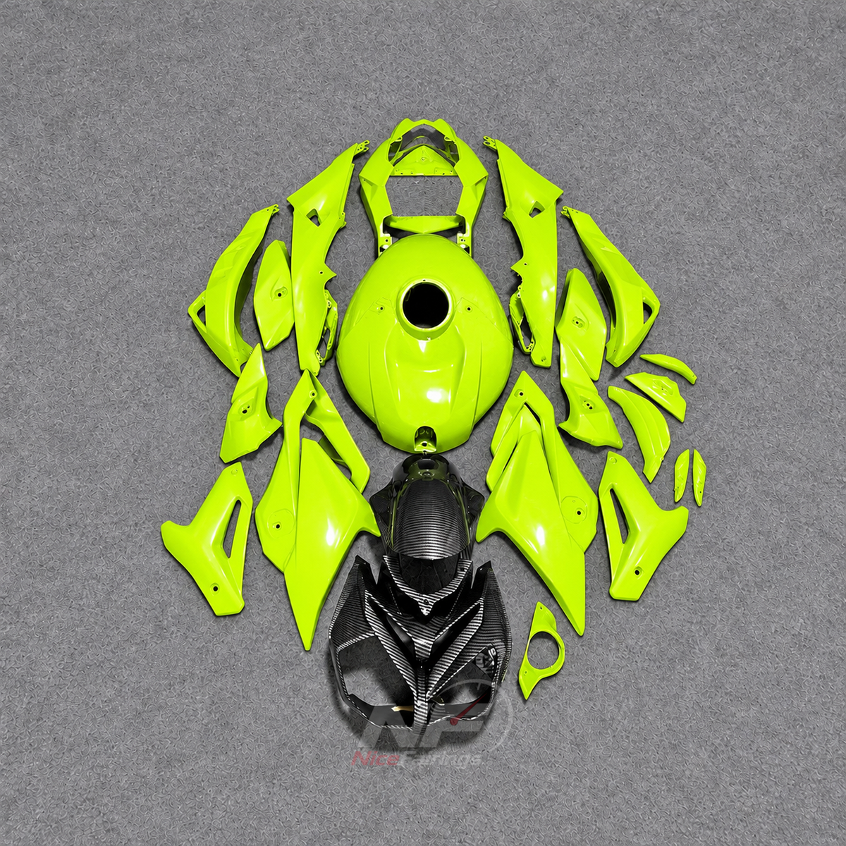 Custom Fairings Fit 2017-2020 BMW S1000R - ABS Plastic Bodywork - Neon Yellow Black | NiceFairings - main product image