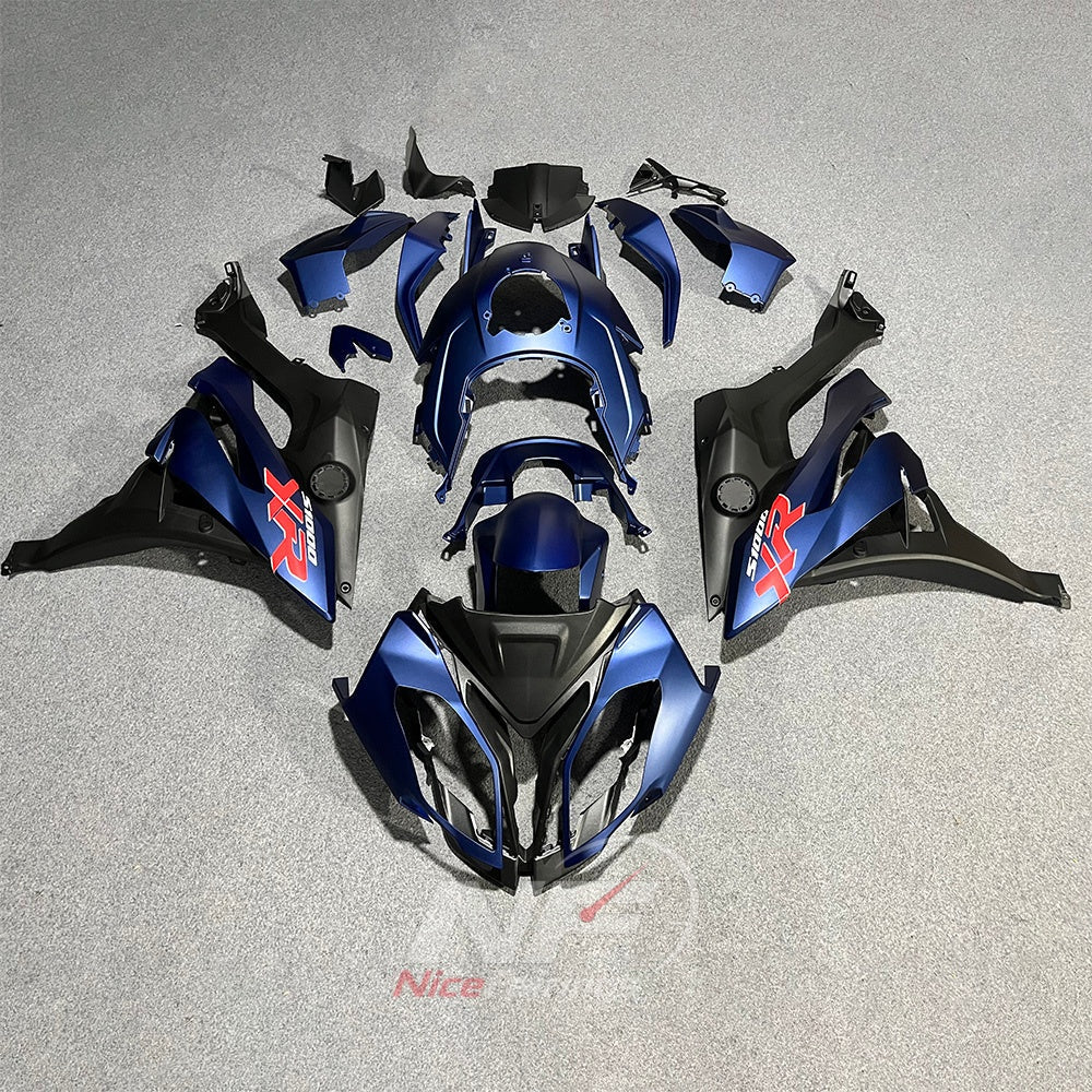 Aftermarket Fairing Kit Fits 2015-2019 BMW S1000XR - Motorcycle ABS Bodywork - Blue White Red | NiceFairings - paint design NO.4 option image