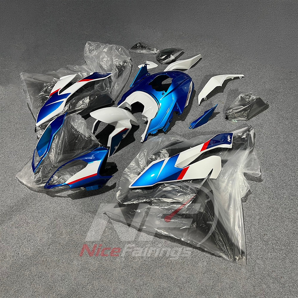 Aftermarket Fairing Kit Fits 2015-2019 BMW S1000XR - Motorcycle ABS Bodywork - Blue White Red | NiceFairings - detail angle image