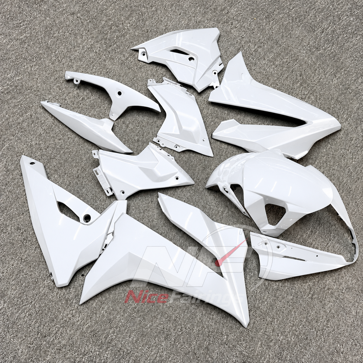 Fairing Kit Fits 2024-2026 SUZUKI GSX8R - ABS Plastic - White | NiceFairings - front angle image