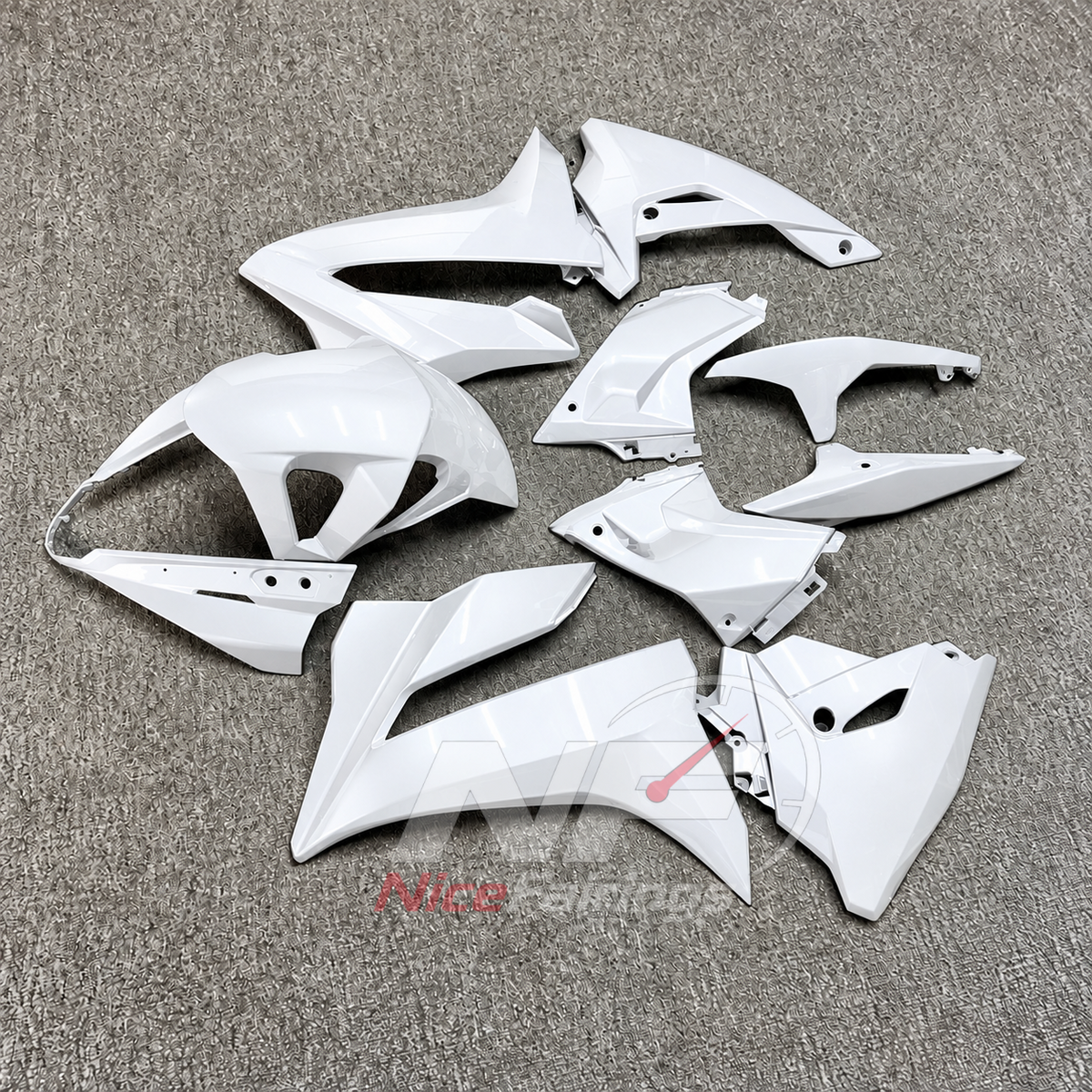 Fairing Kit Fits 2024-2026 SUZUKI GSX8R - ABS Plastic - White | NiceFairings - side angle image