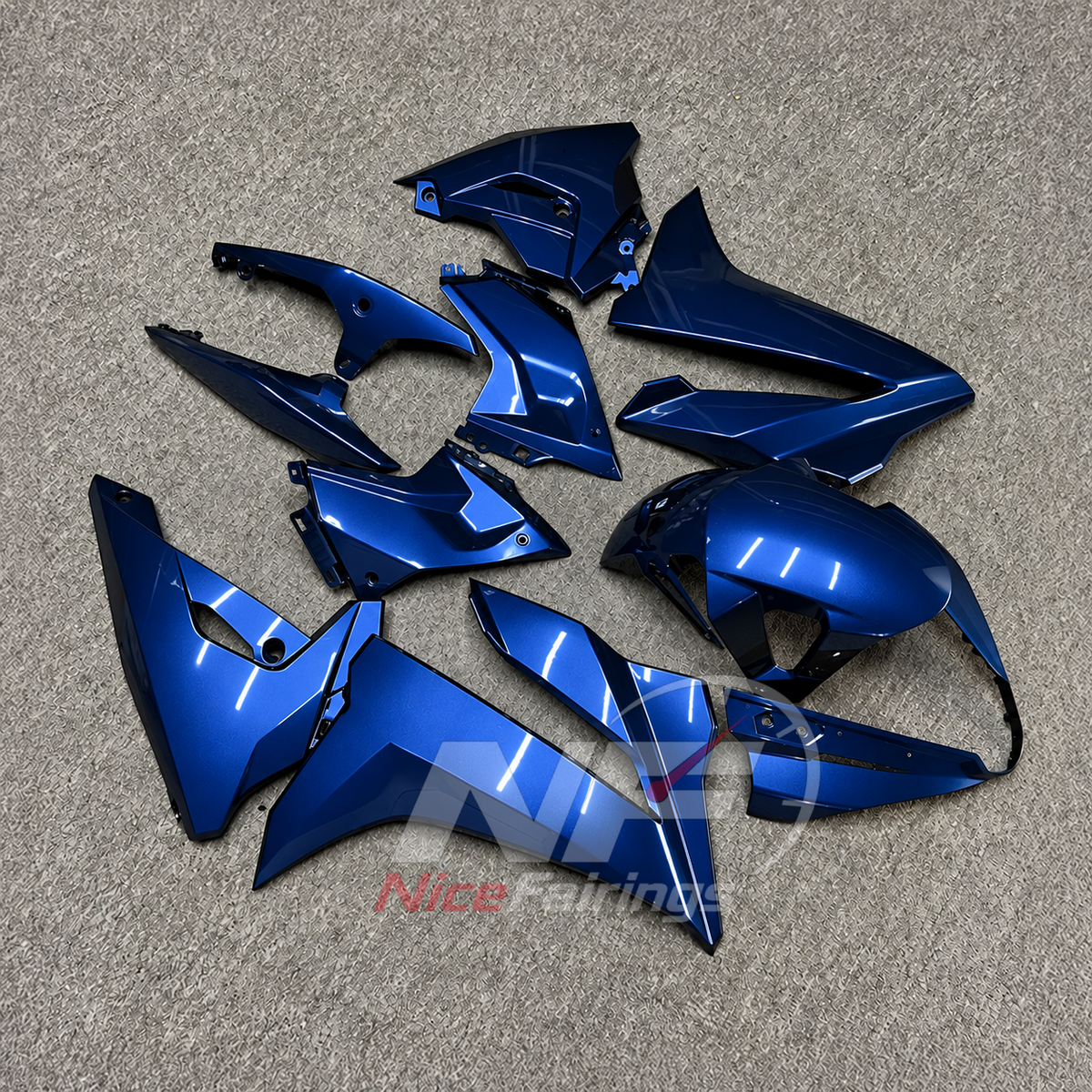 Custom Fairings Compatible with 2024-2026 SUZUKI GSX8R - ABS Bodywork - Blue | NiceFairings - front angle image