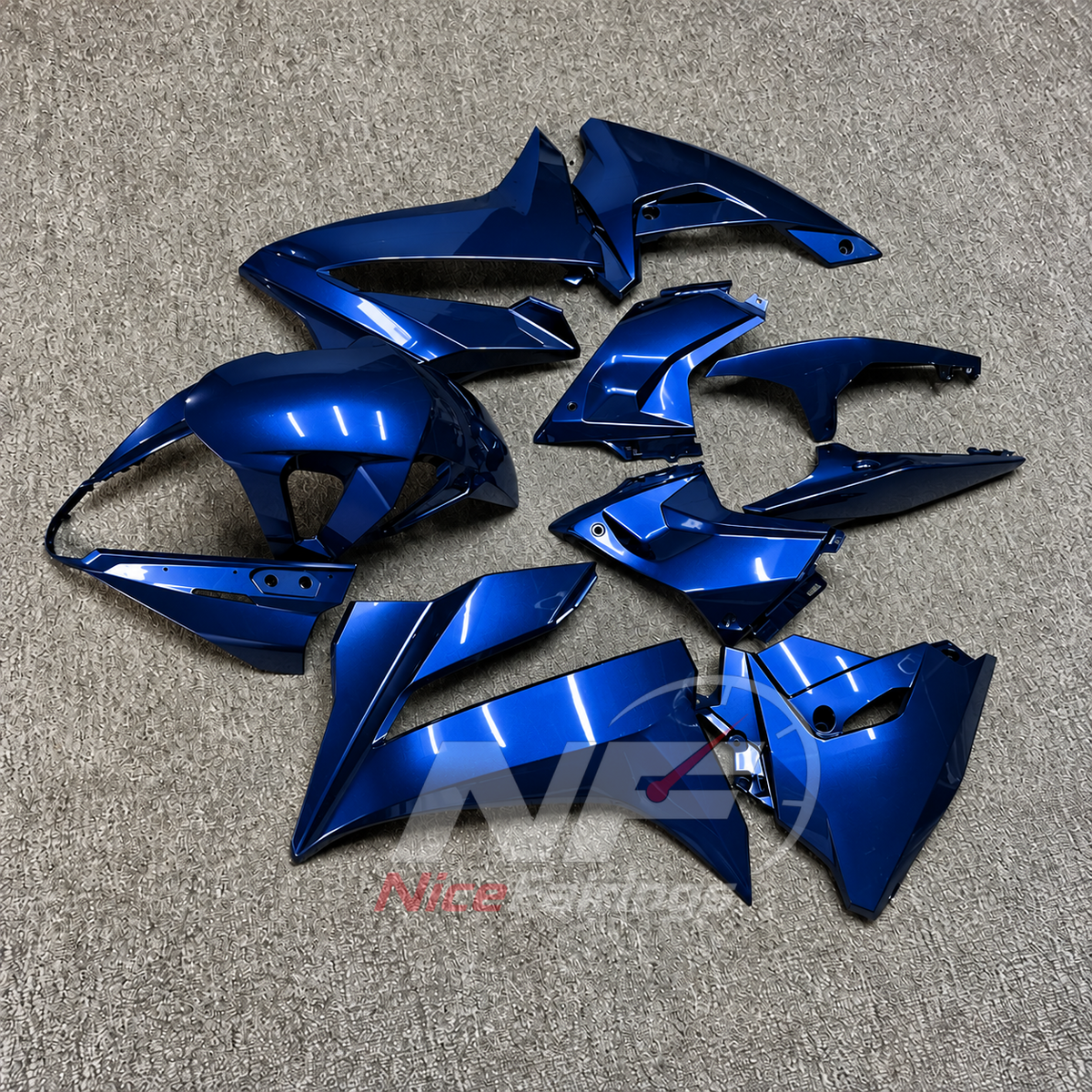 Custom Fairings Compatible with 2024-2026 SUZUKI GSX8R - ABS Bodywork - Blue | NiceFairings - side angle image
