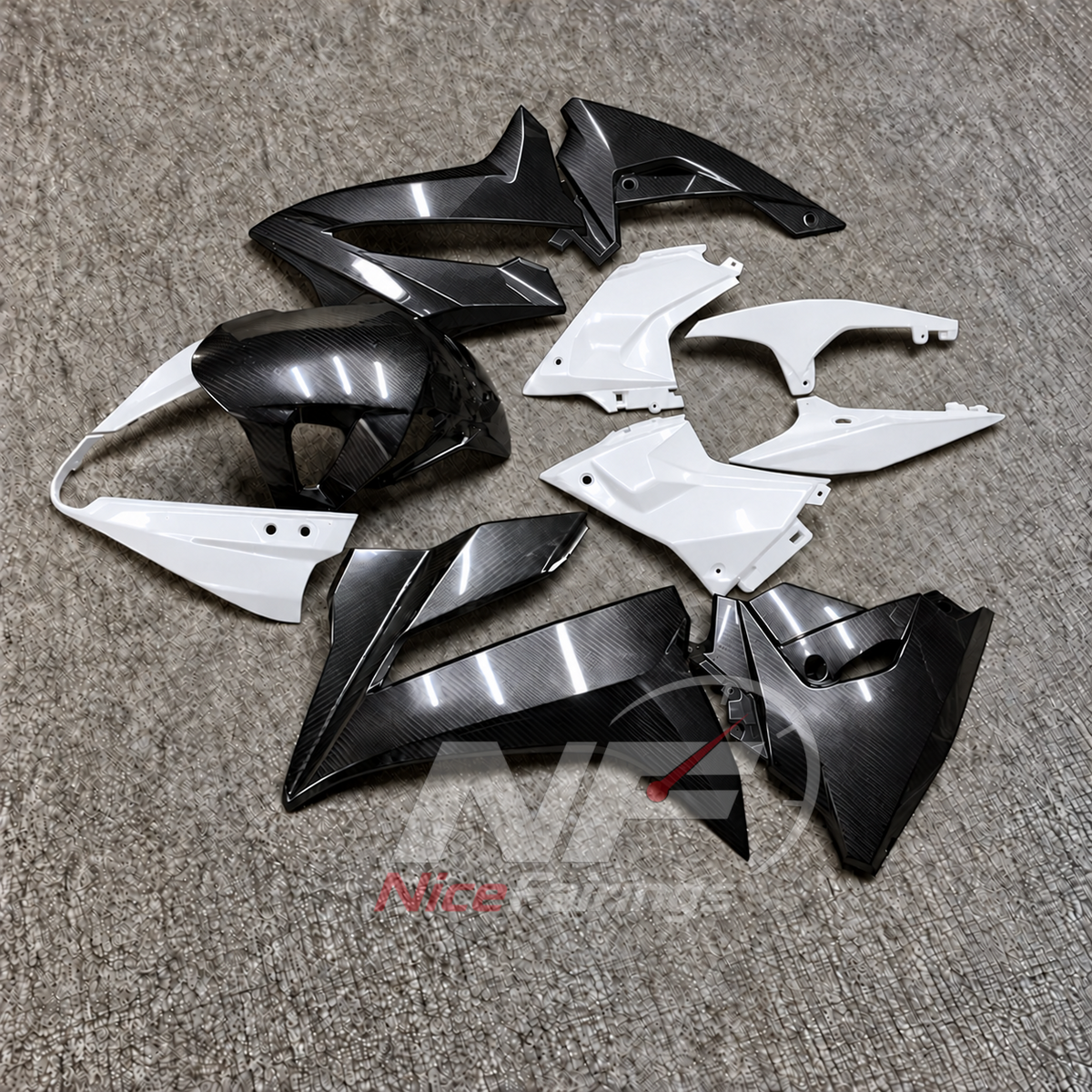Fairing Kit Fits 2024-2026 SUZUKI GSX8R - ABS Plastic - Carbon Fiber Look | NiceFairings - front angle image