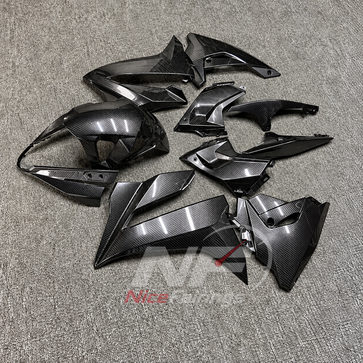 Replacement Fairings Compatible with 2024-2026 SUZUKI GSX8R - ABS - Carbon Fiber Look | NiceFairings - side angle image