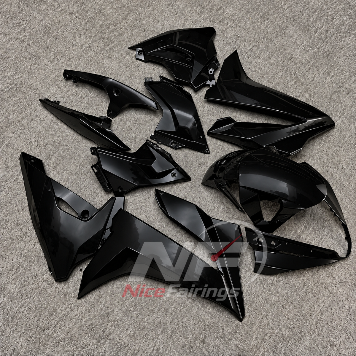 Motorcycle Fairing Kit Fits 2024-2026 SUZUKI GSX8R - ABS Bodywork - Black | NiceFairings - front angle image