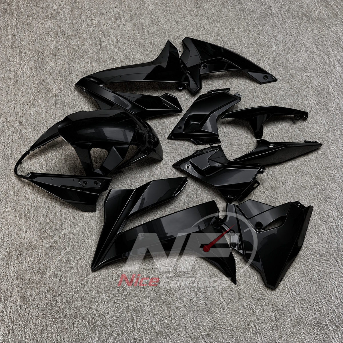 Motorcycle Fairing Kit Fits 2024-2026 SUZUKI GSX8R - ABS Bodywork - Black | NiceFairings - side angle image
