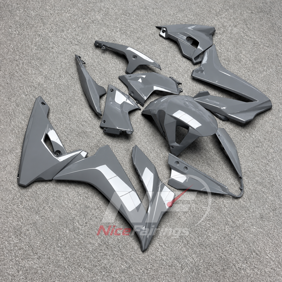 Replacement Fairings Compatible with 2024-2026 SUZUKI GSX8R - ABS Plastic - Gray | NiceFairings - side angle image