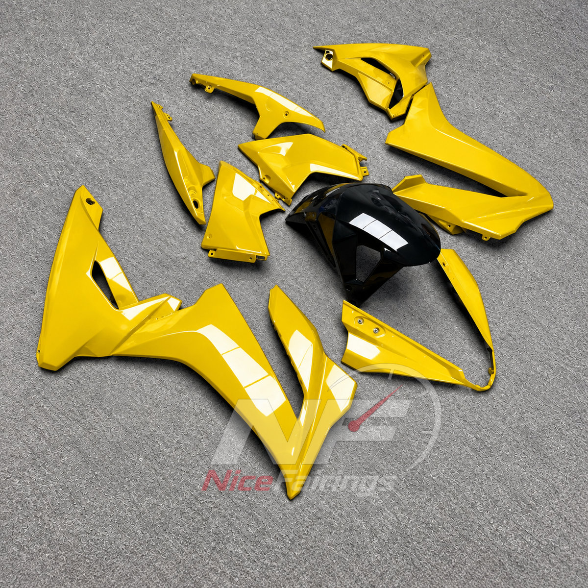 Custom Fairings Compatible with 2024-2026 SUZUKI GSX8R - ABS Plastic - Yellow | NiceFairings - front angle image
