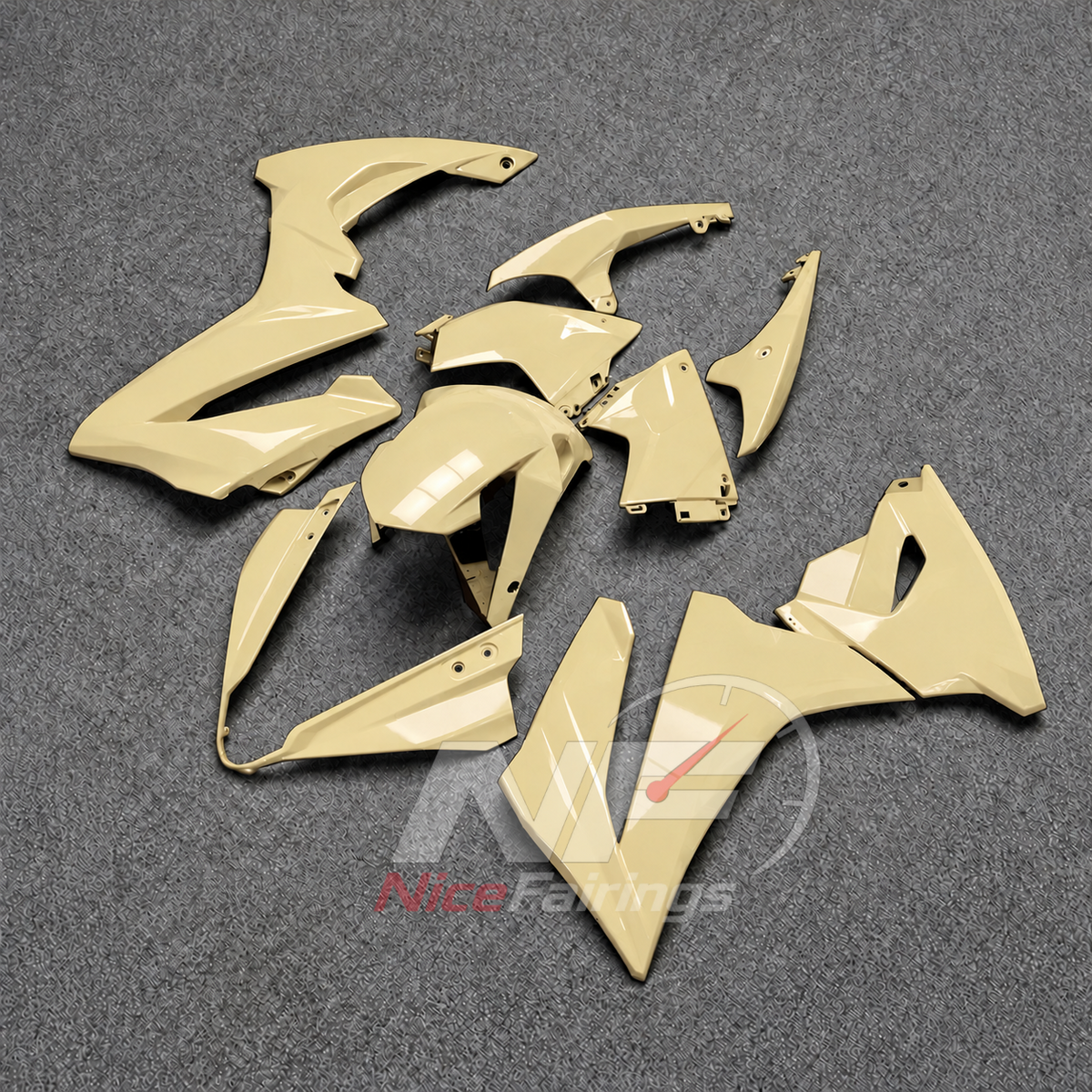 Sportbike Fairing Kit Fits 2024-2026 SUZUKI GSX8R - ABS Plastic - Beige | NiceFairings - front angle image