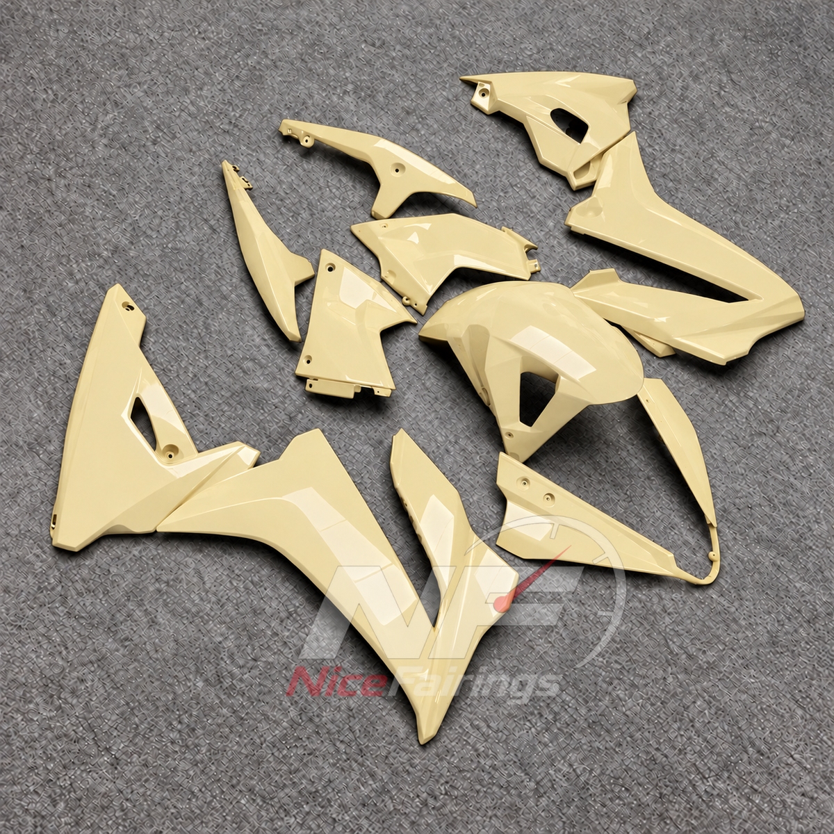 Sportbike Fairing Kit Fits 2024-2026 SUZUKI GSX8R - ABS Plastic - Beige | NiceFairings - side angle image
