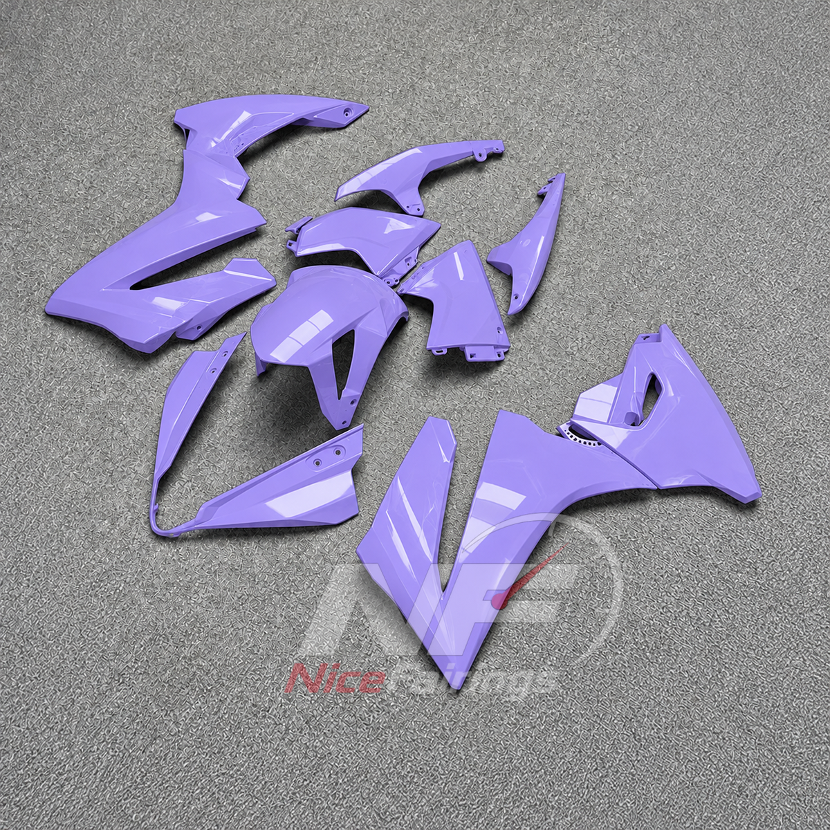 Injection-Molded Fairing Kit Fits 2024-2026 SUZUKI GSX8R - ABS Bodywork - Purple | NiceFairings - side angle image