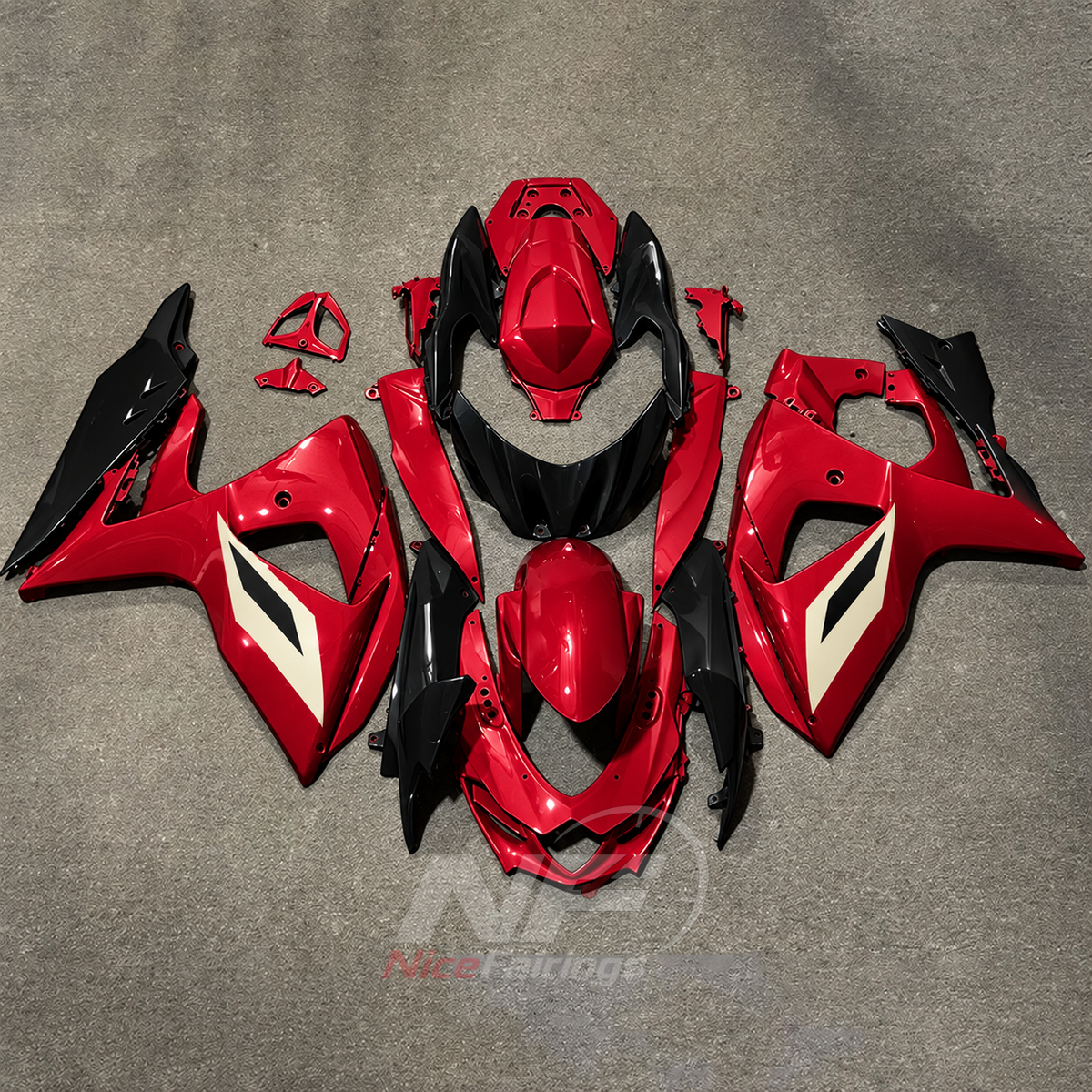 Replacement ABS Plastic Fairing Set Compatible with Suzuki GSX-R1000 K9 2009-2016 | NiceFairings - paint design NO.5 option image