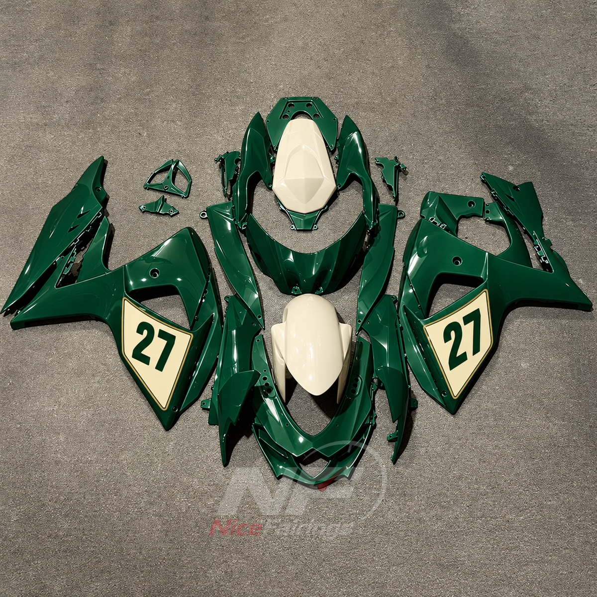 Replacement ABS Plastic Fairing Kit Compatible with Suzuki GSX-R1000 K9 2009-2016 | NiceFairings - paint design NO.7 option image