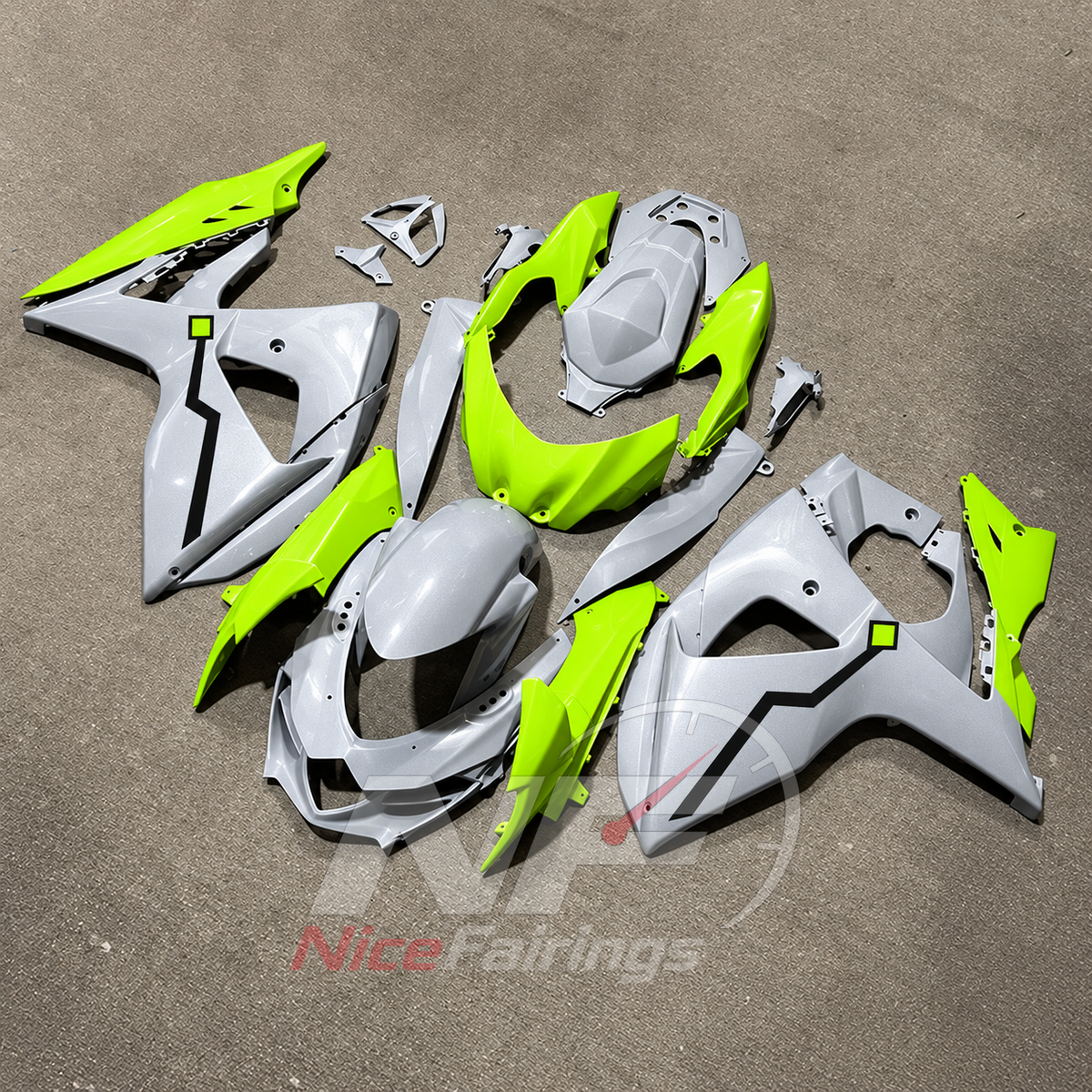 Replacement ABS Body Panel Kit Fits 2009-2016 Suzuki GSX-R1000 K9 | NiceFairings - front angle image