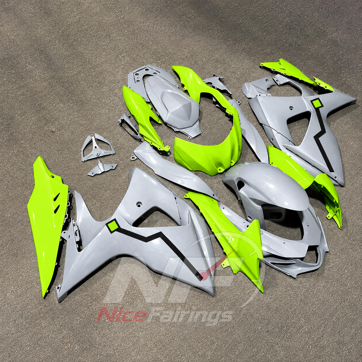 Replacement ABS Body Panel Kit Fits 2009-2016 Suzuki GSX-R1000 K9 | NiceFairings - side angle image