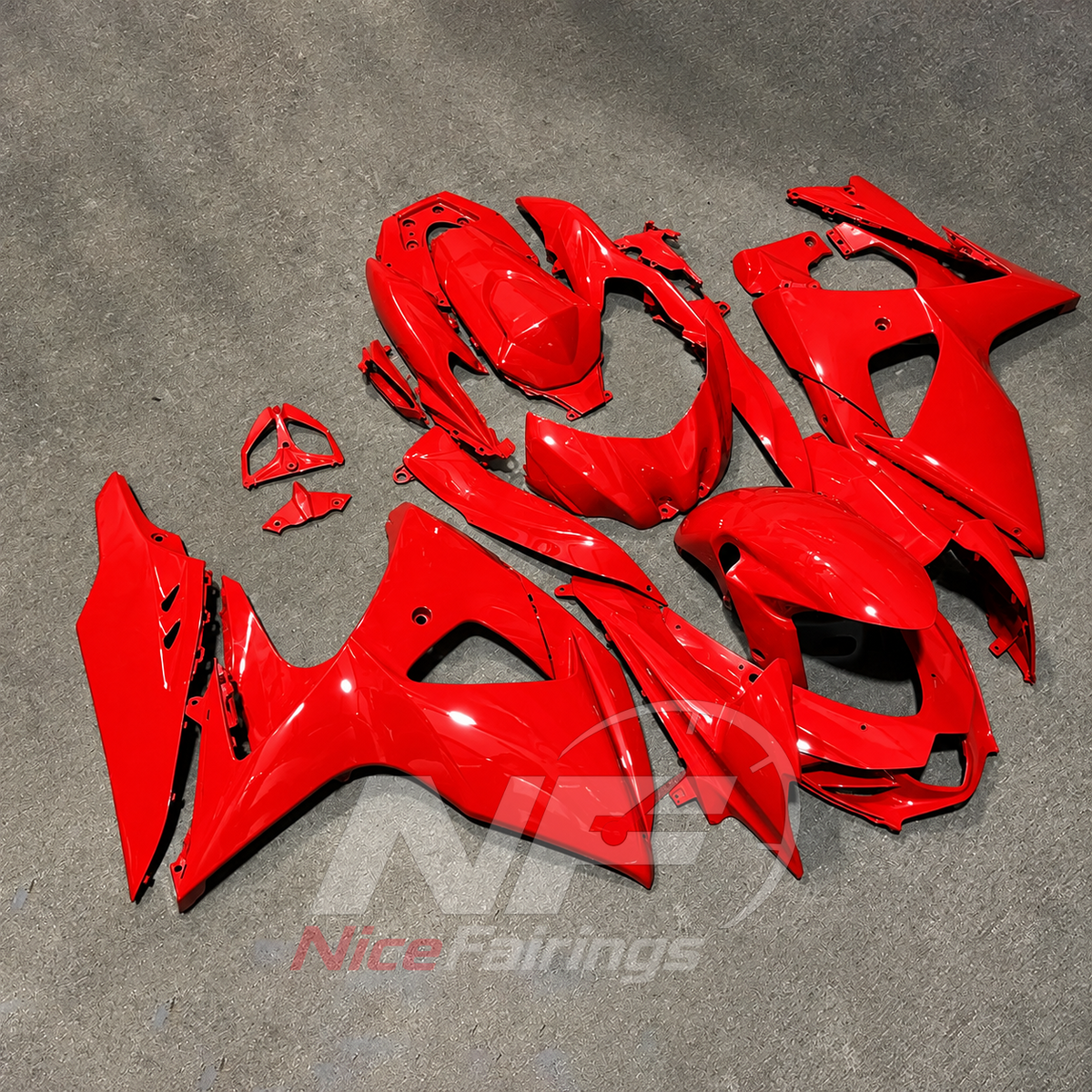 Replacement ABS Plastic Body Panel Set Fits Suzuki GSX-R1000 K9 2009-2016 | NiceFairings - side angle image