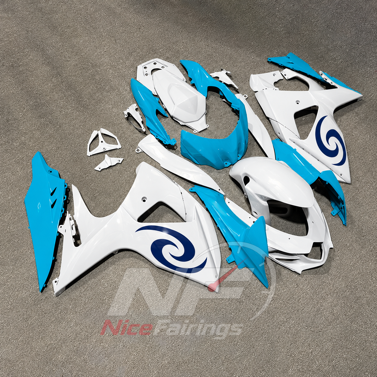 Replacement ABS Plastic Fairing Kit Compatible with Suzuki GSX-R1000 K9 2009-2016 | NiceFairings - side angle image
