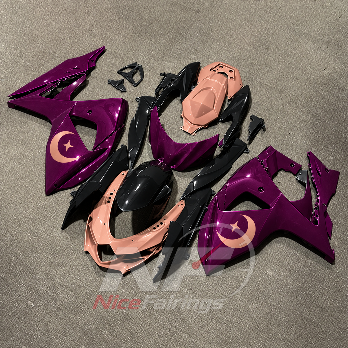 Injection-Molded Fairing Set Fits 2009-2016 Suzuki GSX-R1000 K9 | NiceFairings - front angle image