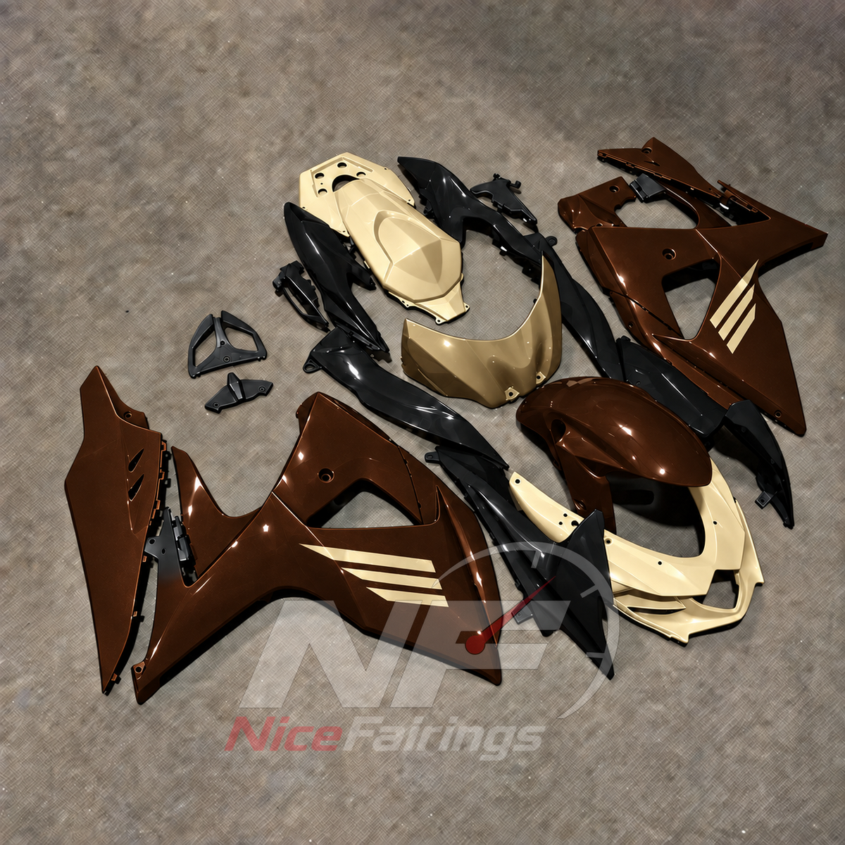 Replacement Injection-Molded Bodywork Set Fits 2009-2016 Suzuki GSX-R1000 K9 | NiceFairings - front angle image